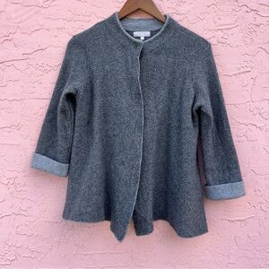 Benedetta B. Wool Cashmere Gray Jacket Cardigan Sweater Size Large